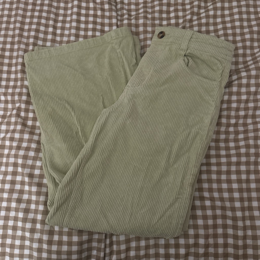 Billabong Women's Light Green Corduroy Flare Jeans